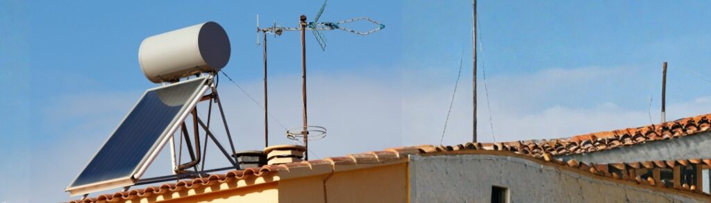 active and passive solar water heater